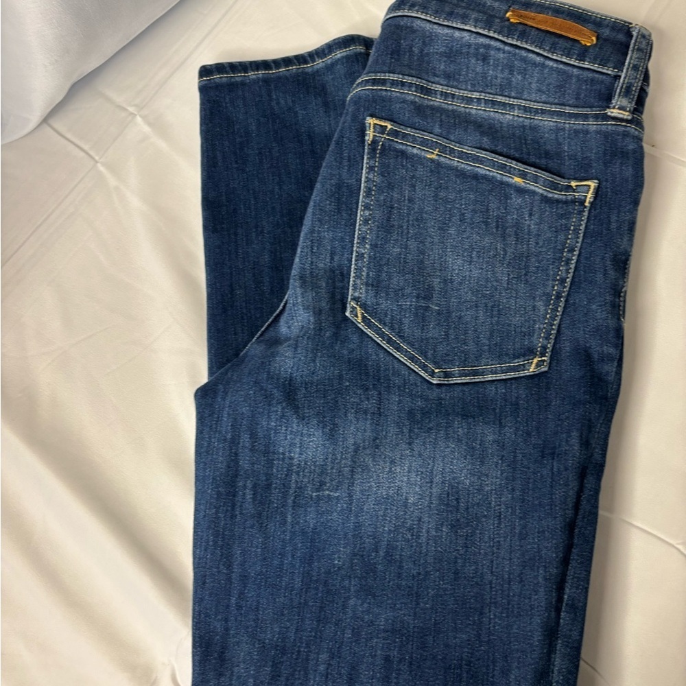 Anthropologie Pilcro & Letterpress Dark Blue Split-Ankle Jeans – Size 28 - Picture 12 of 15